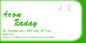 aron raday business card